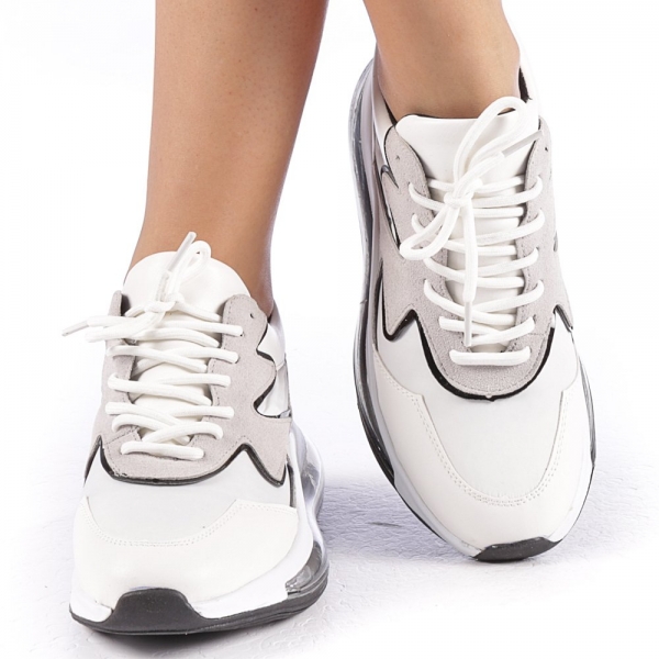 Γυναικεία αθλητικά παπούτσια Sadal λευκά, 3 - Kalapod.gr